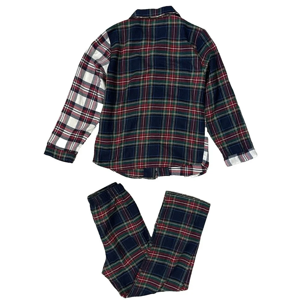 GapKids Boys 10 Patchwork Plaid Pj 2 Piece Set